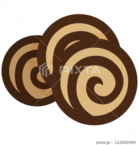 焼き菓子のアイスボックスクッキーのイラスト素材　ベクター 122000469