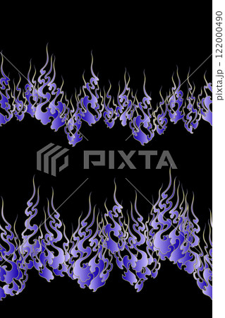 日本画の技法で描いた火炎の柄, 122000490