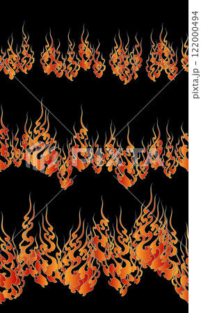日本画の技法で描いた火炎の柄, 122000494