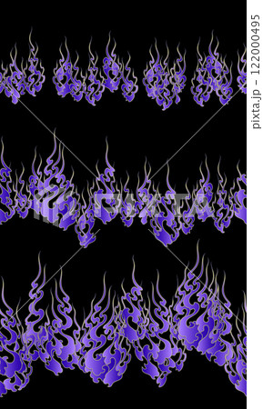 日本画の技法で描いた火炎の柄, 122000495