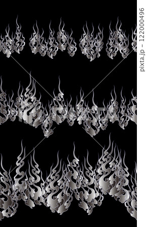 日本画の技法で描いた火炎の柄, 122000496