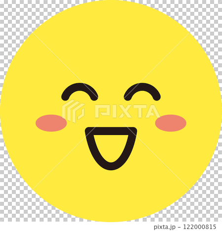 臉部表情圖示黃色簡單圓圈單微笑 臉部表情圖示黃色簡單圓圈單微笑 122000815