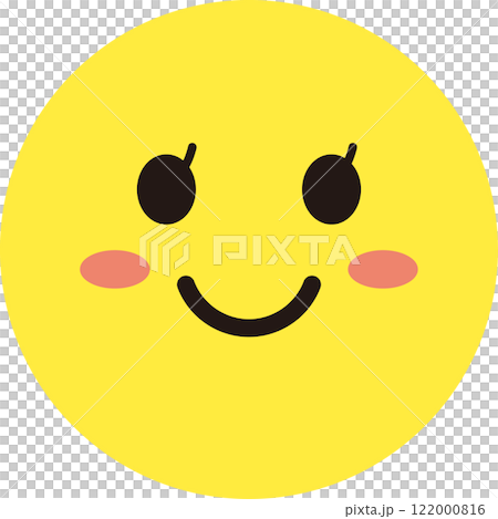Face expression icon yellow simple circle single smile woman Face expression icon yellow simple circle single smile woman 122000816
