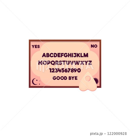 Vector illustration of a wooden Ouija board on an isolated background. 122000928