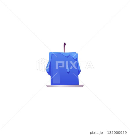 Vector illustration of extinguished wax candle blue on isolated background. Vector illustration of extinguished wax candle blue on isolated background. 122000939