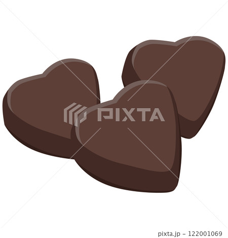 バレンタインデーで贈るハートのチョコレートのイラスト素材 ベクター バレンタインデーで贈るハートのチョコレートのイラスト素材 ベクター 122001069