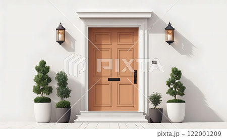玄関のリアリステックなイラスト 122001209
