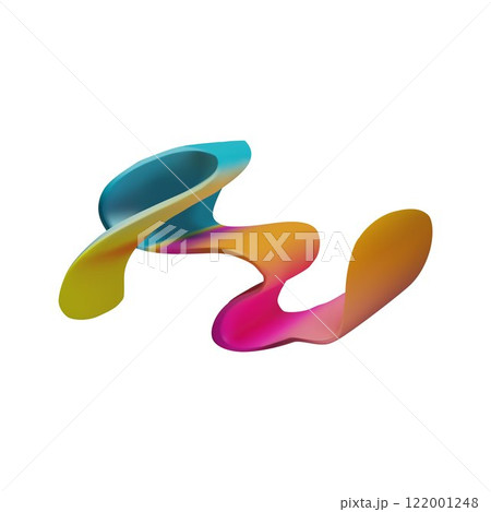 Abstract curve ribbon vector icon, multicolored gradient swirl tape, volume wave shape, dynamic rainbow smooth texture Abstract curve ribbon vector icon, multicolored gradient swirl tape, volume wave shape, dynamic rainbow smooth texture 122001248