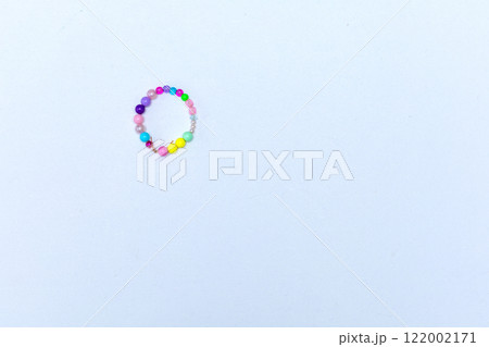 handmade beaded jewelry. Necklaces and bracelets made from multicolored beads and pearls. DIY bracelet beads 122002171