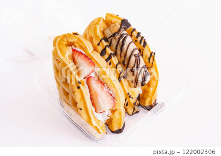 いちごとチョコバナナのワッフル いちごとチョコバナナのワッフル 122002306