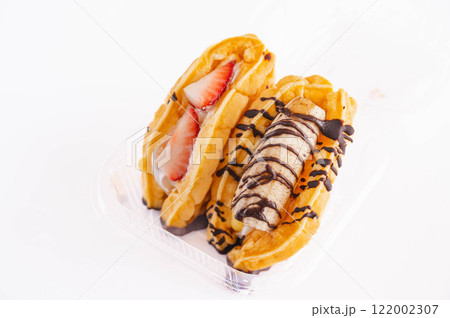 いちごとチョコバナナのワッフル いちごとチョコバナナのワッフル 122002307