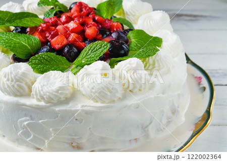 メキシコのデザート　 パステル・デ・トレス・レチェス　Pastel de tres leches 122002364
