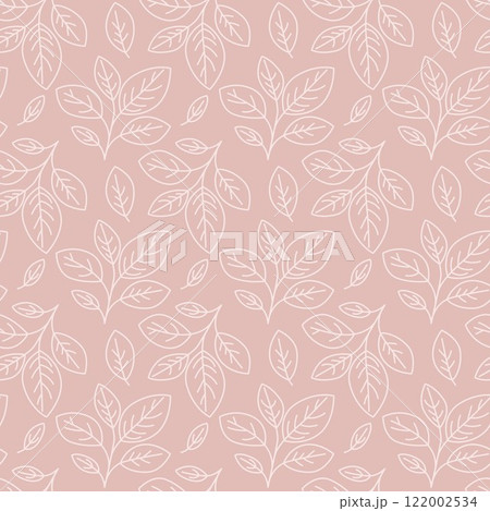 Hand drawn floral pattern vector design. Simple ornament with plant and leaf. Hand drawn floral pattern vector design. Simple ornament with plant and leaf. 122002534