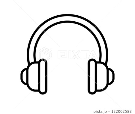 Clean, bold outline icon of headphones. Perfect for websites, apps, or presentations needing a simple, modern audio symbol. Clean, bold outline icon of headphones. Perfect for websites, apps, or presentations needing a simple, modern audio symbol. 122002588