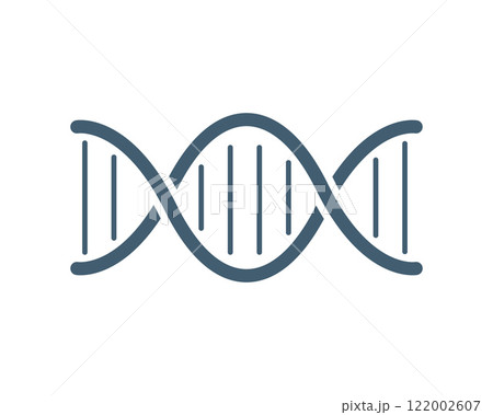 Clean, modern illustration of a DNA double helix. Ideal for websites, presentations, or educational materials related to genetics, biotechnology, medicine, or scientific research. 122002607