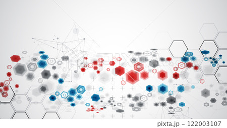 Abstract hexagon background with plexus effect for design works. Vector. Abstract hexagon background with plexus effect for design works. Vector. 122003107