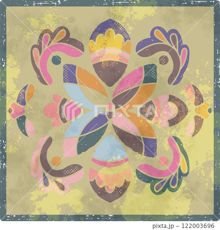 colorful ornament on grunge background colorful ornament on grunge background 122003696