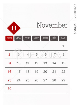Calendar November 2025 flat style isolated on white background. Calendar November 2025 flat style isolated on white background. 122004633