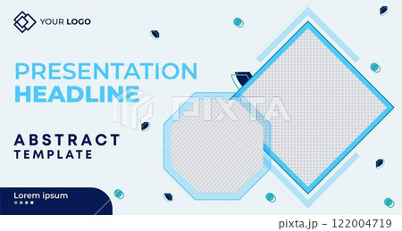 Creative Business Presentation Slides Template. Modern Company Profile Brochure Cover Design. Geometric Annual Report, Conference Event Invitation Template, for Flyer, Website Slider, Landing Page 122004719