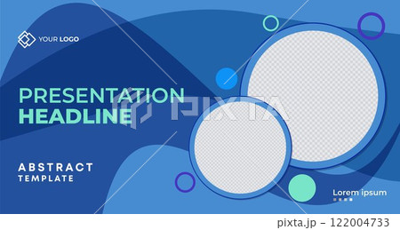 Creative Business Presentation Slides Template. Modern Company Profile Brochure Cover Design. Geometric Annual Report, Conference Event Invitation Template, for Flyer, Website Slider, Landing Page 122004733