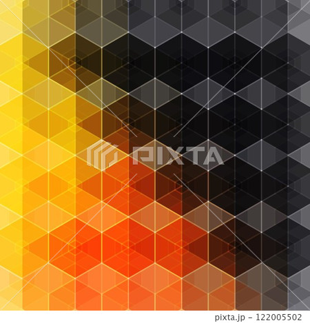 Hex texture. Orange and b lack hexagon pattern, abstract chemistry and biotech technology science vector hexagonal modern paper cut geometry background. Eps 10 Hex texture. Orange and b lack hexagon pattern, abstract chemistry and biotech technology science vector hexagonal modern paper cut geometry background. Eps 10 122005502