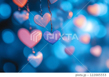 バレンタインデーのモチーフとコピースペース 122005553