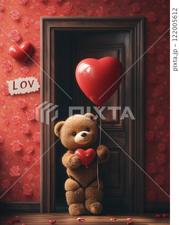 バレンタインデーのモチーフとコピースペース バレンタインデーのモチーフとコピースペース 122005612