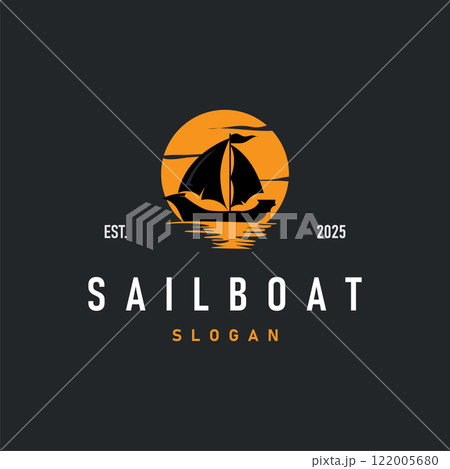 Sailboat Logo Design, Fishing Boat...のイラスト素材 [122005680] - PIXTA