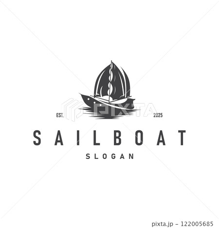 Sailboat Logo Design, Fishing Boat Illustration, Fishing Boat Company Brand Vector Icon, Boat Shop Design, Fish Shop, Transportation 122005685