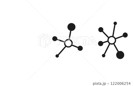Hub networks connections system symbol line icon. Molecule or atom structure, communications social media contacts. Abstract share or business infrastructure. 122006254