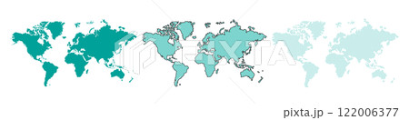 ドットの世界地図、世界地図の線画、世界地図シルエット ドットの世界地図、世界地図の線画、世界地図シルエット 122006377