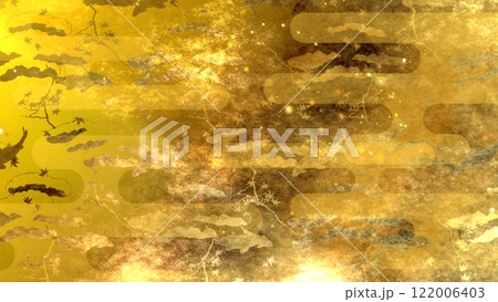 金色の和柄模様・背景 金色の和柄模様・背景 122006403