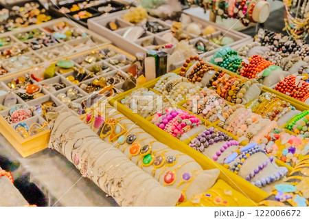 Jewelry colorful display. High quality photo 122006672