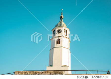 Clock tower sky in Belgrade, Serbia. High quality photo Clock tower sky in Belgrade, Serbia. High quality photo 122006680