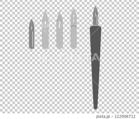 漫画画材のペン先の種類を描いたイラスト素材 漫画画材のペン先の種類を描いたイラスト素材 122006712