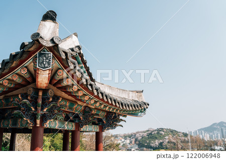 Dongnae Eupseong traditional pavilion at spring in Busan, Korea Dongnae Eupseong traditional pavilion at spring in Busan, Korea 122006948