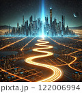 futuristic city at night 122006994