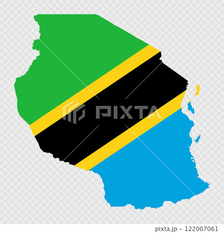 Tanzania map silhouette with flag. Tanzania map silhouette with flag. 122007061