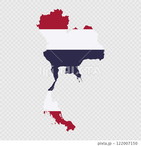 Thailand map silhouette with flag. 122007150