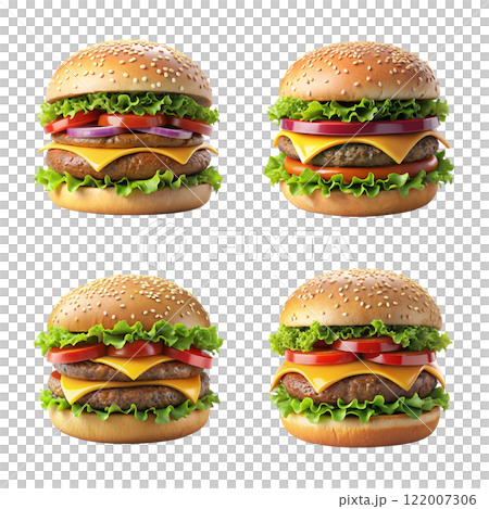 3d rendering of beautiful and realistic Hamburger 122007306