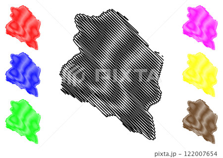 Ramban district (Jammu and Kashmir union territory, Republic of India) map vector illustration, scribble sketch Ramban map 122007654