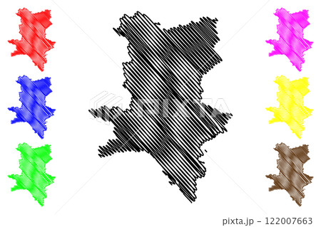 Reasi district (Jammu and Kashmir union territory, Republic of India) map vector illustration, scribble sketch Reasi map Reasi district (Jammu and Kashmir union territory, Republic of India) map vector illustration, scribble sketch Reasi map 122007663
