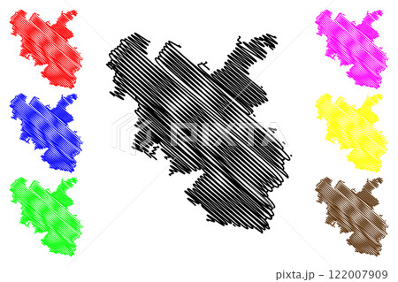 Sagar district (Madhya Pradesh State, Sagar division, Republic of India) map vector illustration, scribble sketch map Sagar district (Madhya Pradesh State, Sagar division, Republic of India) map vector illustration, scribble sketch map 122007909