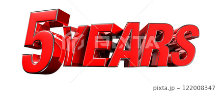 Red 5 years 3d illustration. Red 5 years 3d illustration. 122008347
