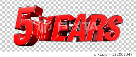 Red 5 years 3d illustration. Red 5 years 3d illustration. 122008347