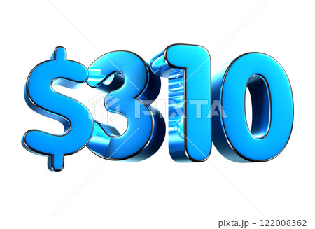 310 dollers blue 3d illustration. 122008362