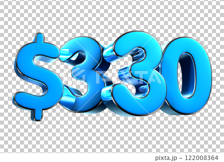 330 dollers blue 3d illustration. 122008364