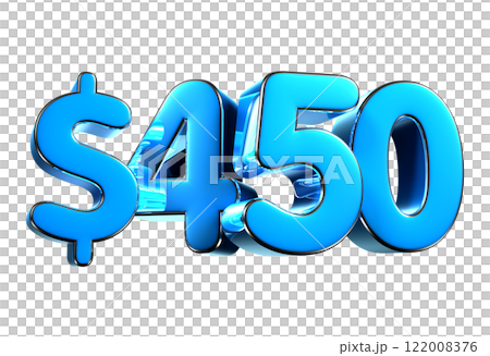 450 dollers blue 3d illustration. 122008376