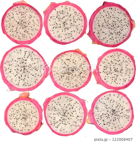 Seamless wallpaper with pink pitahaya. A repeating endless pattern. Seamless wallpaper with pink pitahaya. A repeating endless pattern. 122008407