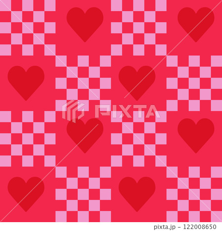 Valentines day seamless pattern with hearts, abstract vector background. Vector illustration. 122008650